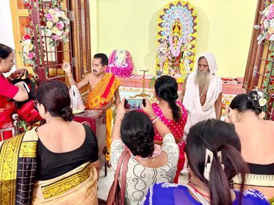 Jagaddhatri Puja begins amid enthusiasm at Uma Maheswari temple in Agartala on October 29.